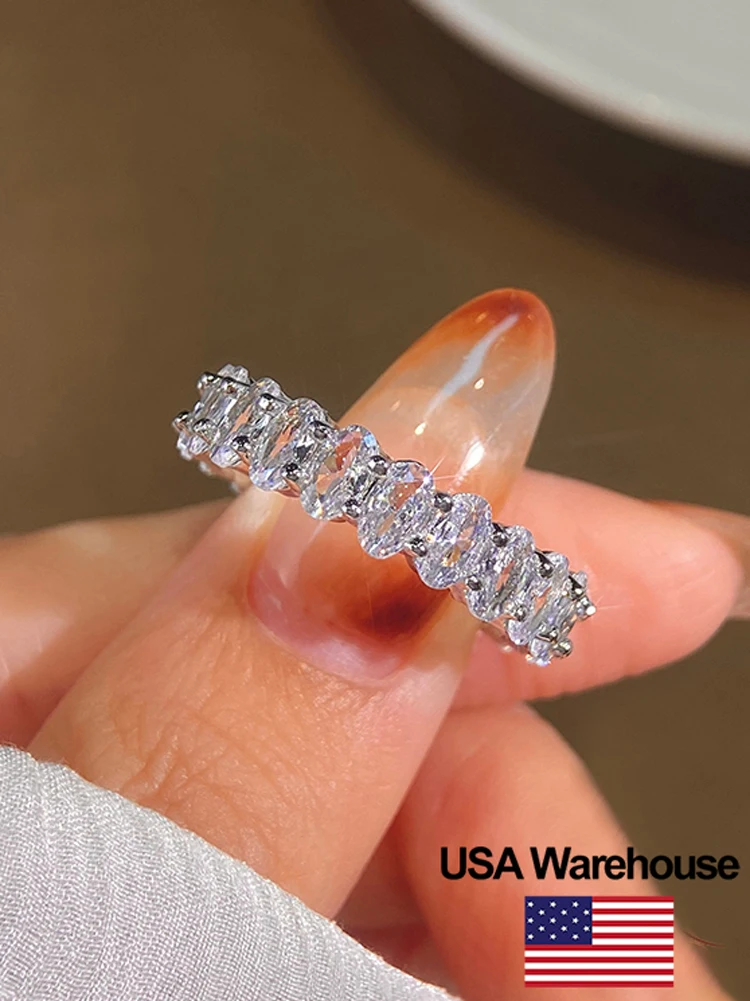 

Простое классическое великолепное овальное кольцо из стерлингового серебра 925 пробы с цирконом для женщин, обручальное свадебное роскошное ювелирное изделие высокого качества