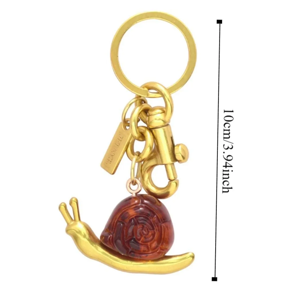 Bag Charm Snail Shaped Simulation Pendant Decoration Anti-Lost Resin Snail Keyring Trinket Multi-Functional