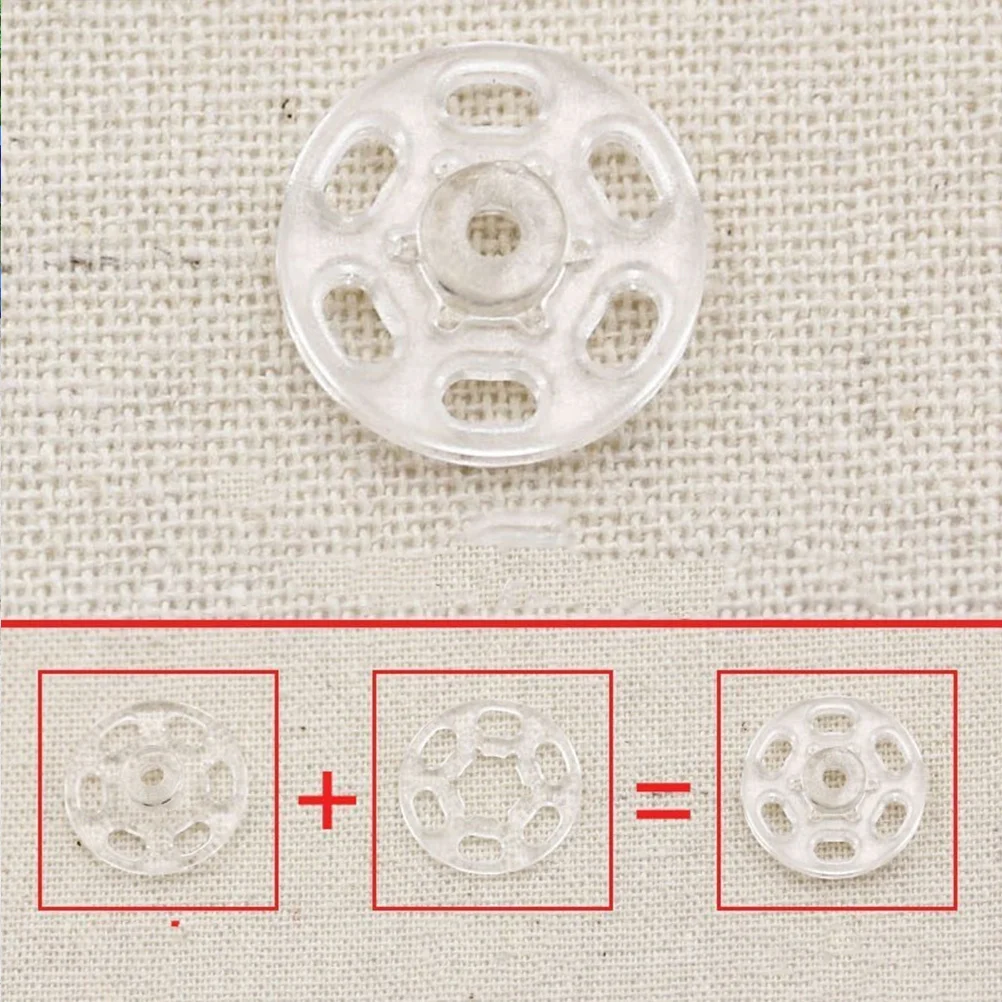 100Pcs Kancing Baju Transparan Resin Kancing Tak Terlihat Pengikat Aksesoris Jahit DIY untuk Pakaian Jaket Mantel Kancing Baju