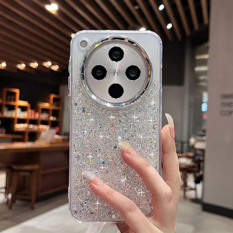 Funda de lujo con purpurina ostentosa para OPPO Find X8 pro Reno13F Realme C75 14X C67 C53 A40 A79 fundas Findx8 regalo de moda para chica lindo
