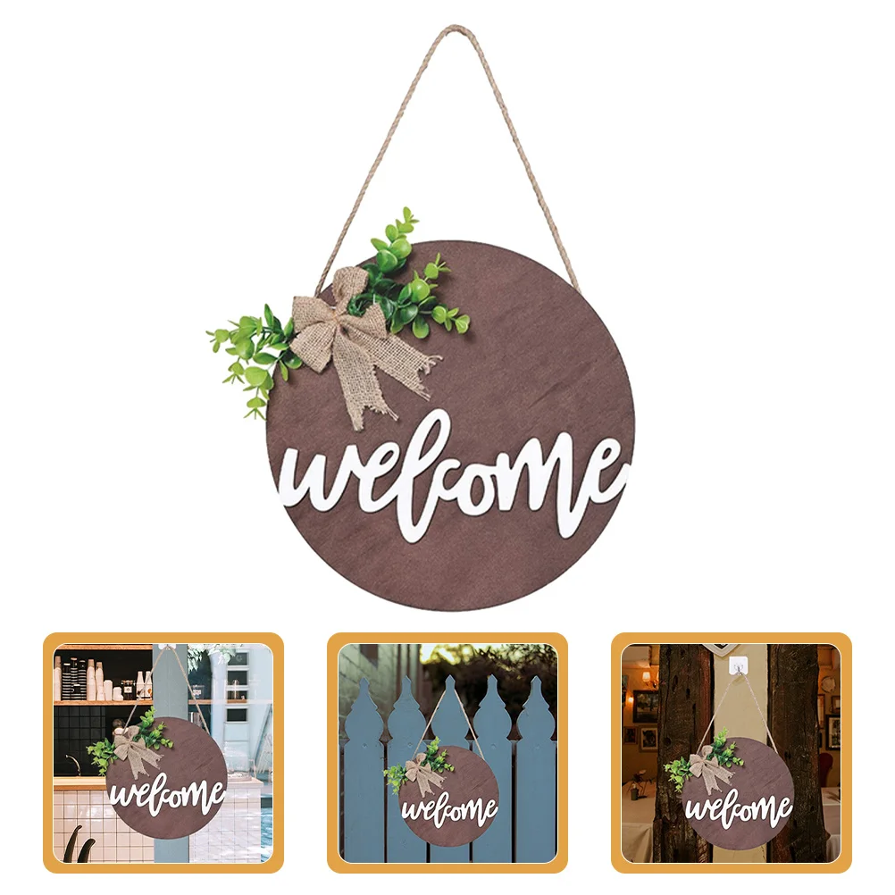 

30Cm Wooden Welcome Hanging Sign Rustic Round Farmhouse Decor For Front Door Outdoor Porch Wall Garden Party Decoration