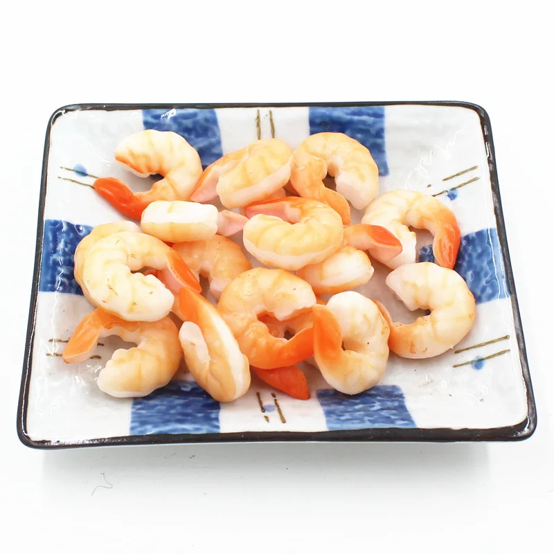 10PCS Fake Shrimp Simulation Food Model High Imitation Shrimp Shooting Prop Photo Props PVC Shrimp Simulation Food Model