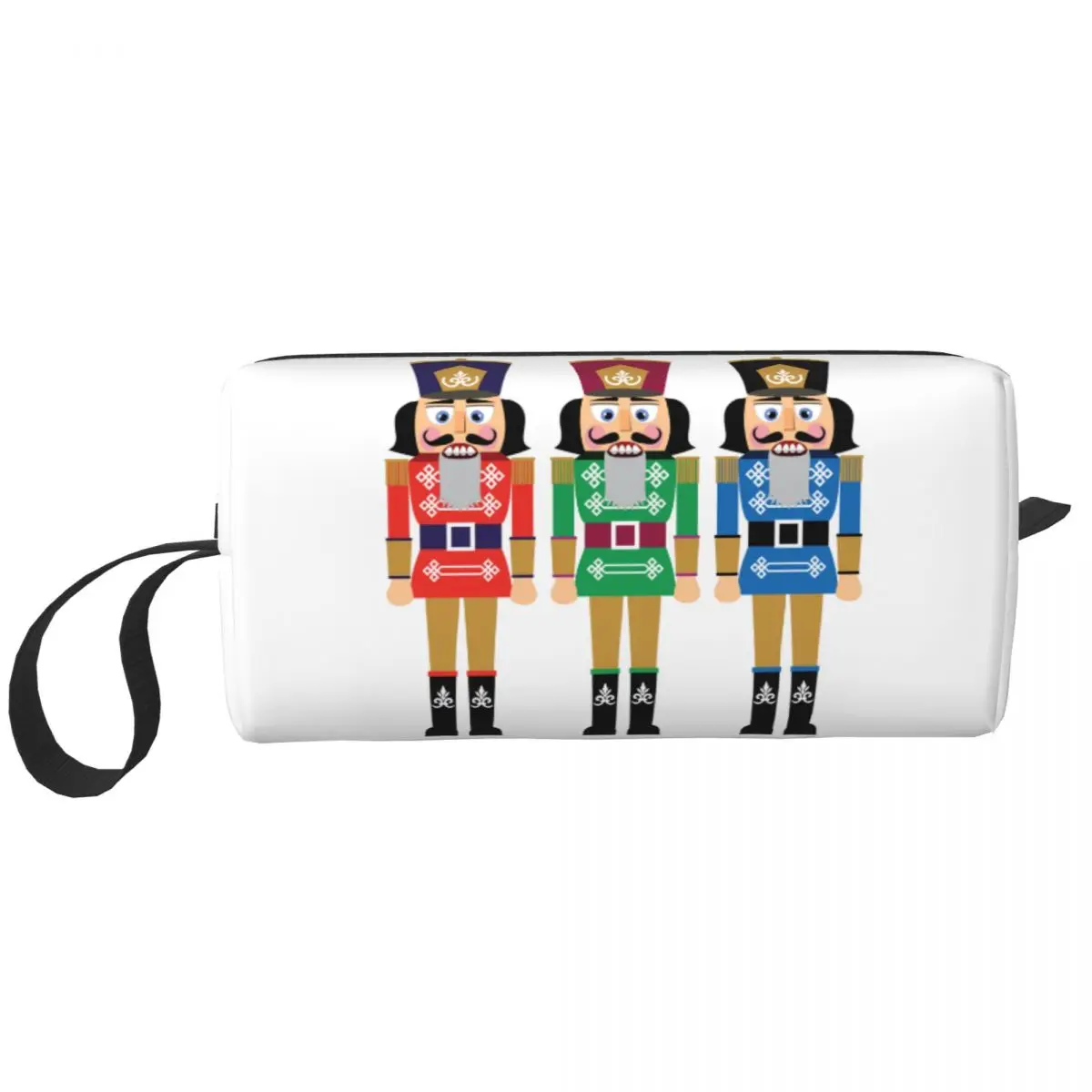 Cartoon Toy Soldier Christmas Nutcracker Travel Toiletry Bag for Women Cosmetic Makeup Bag Beauty Storage Bags Dopp Kit Box Case