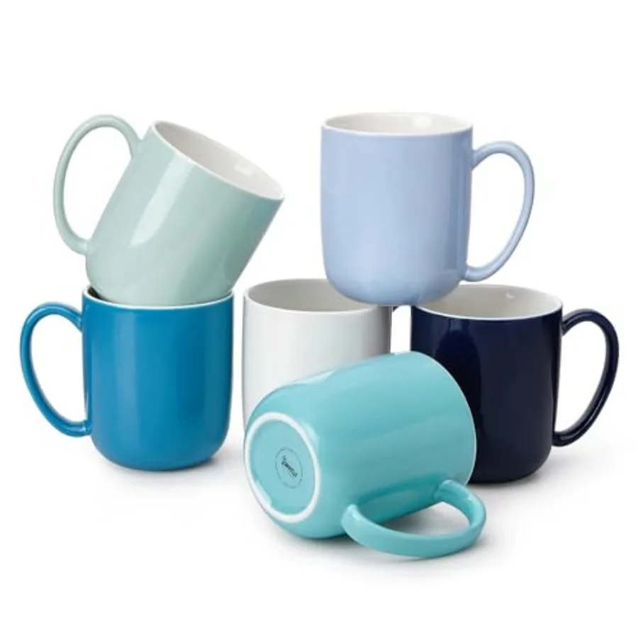 

Porcelain Coffee Mugs Set of 6 20oz Large Coffee Mugs Porcelain with Big Handle Assorted Colors Oversized Cups for Latte Cocoa