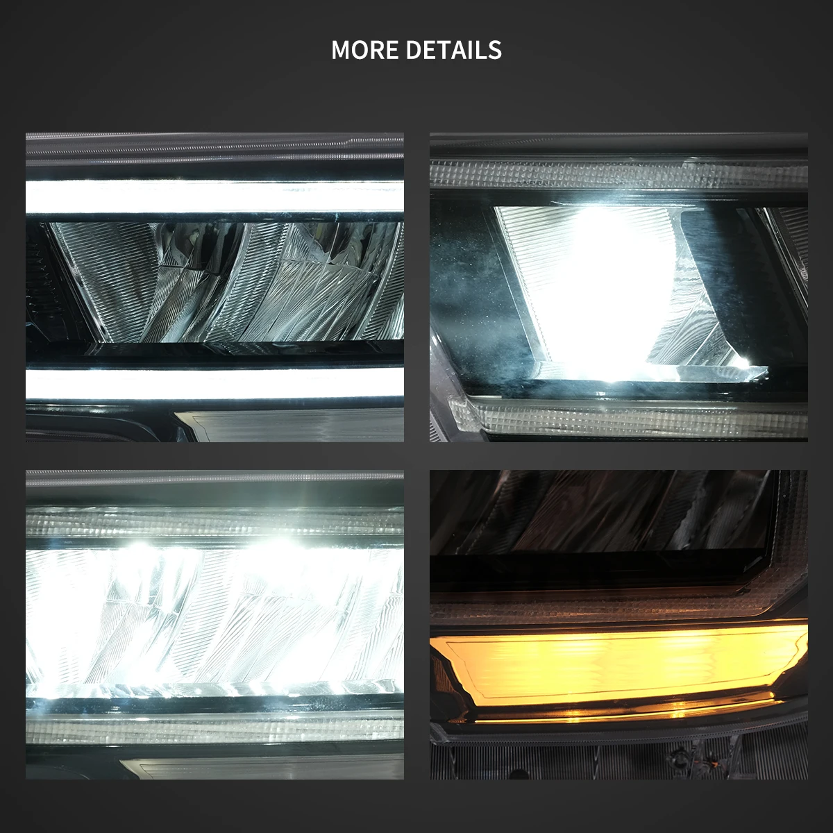VLAND Head Lamp for Toyota Tacoma LED Headlight 2014-UP Headlights Tacoma DRL Turn Signal High Beam Angel Eye Reflective bowl