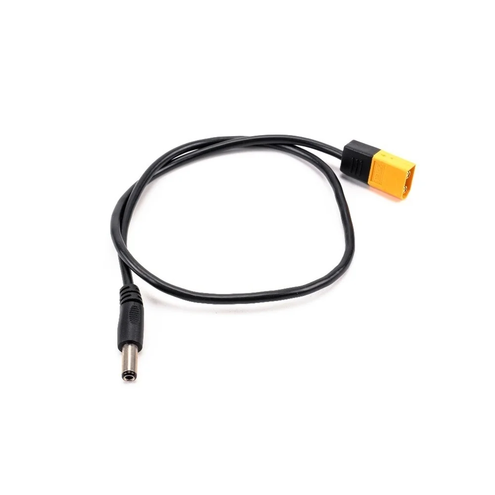 For XT60 To DC5525/DC5521 Adapter Cable 22 AWG Dual-Core Copper Cord Yellow For T12 TS100 TS101 Soldering Irons 0.5 M Flexible