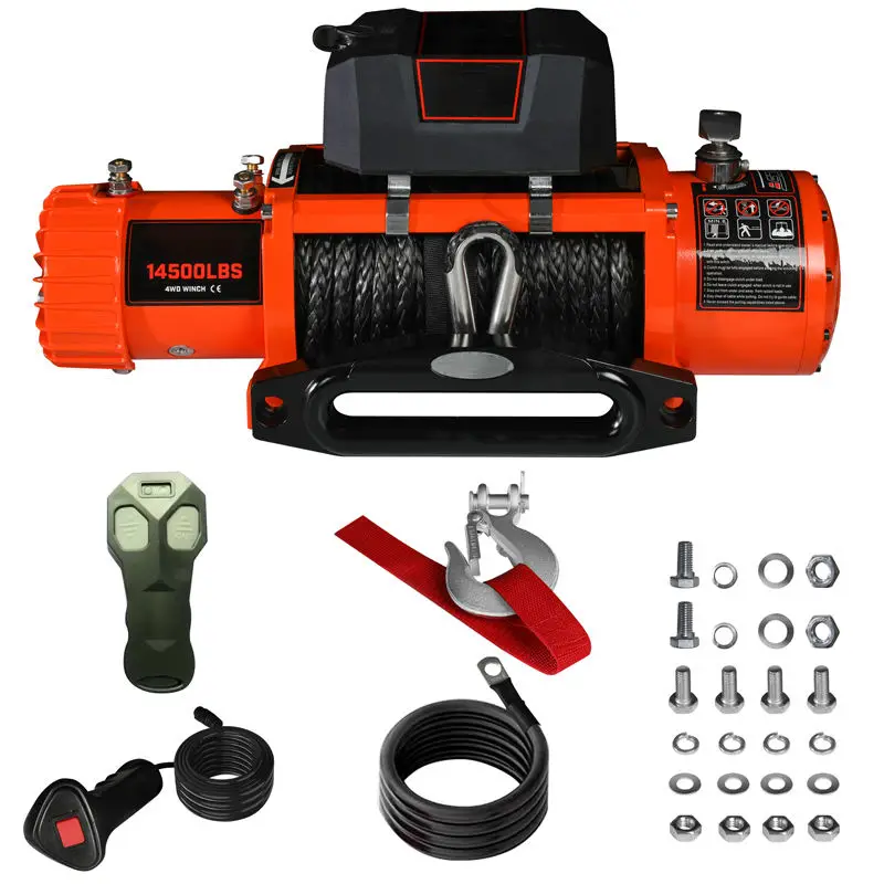 for-JYH 12V 14500LB Heavy Duty 4x4 Off-Road Emergency Tool Kit Portable Winch Petrol with Remote Control#