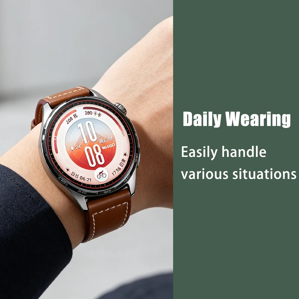 Leather Soft Strap For HUAWEI WATCH GT 7 GT7 Pro GT6 5 4 46mm Wristband Replacement Watch Band For Watch 5 4 Pro Bracelet Correa