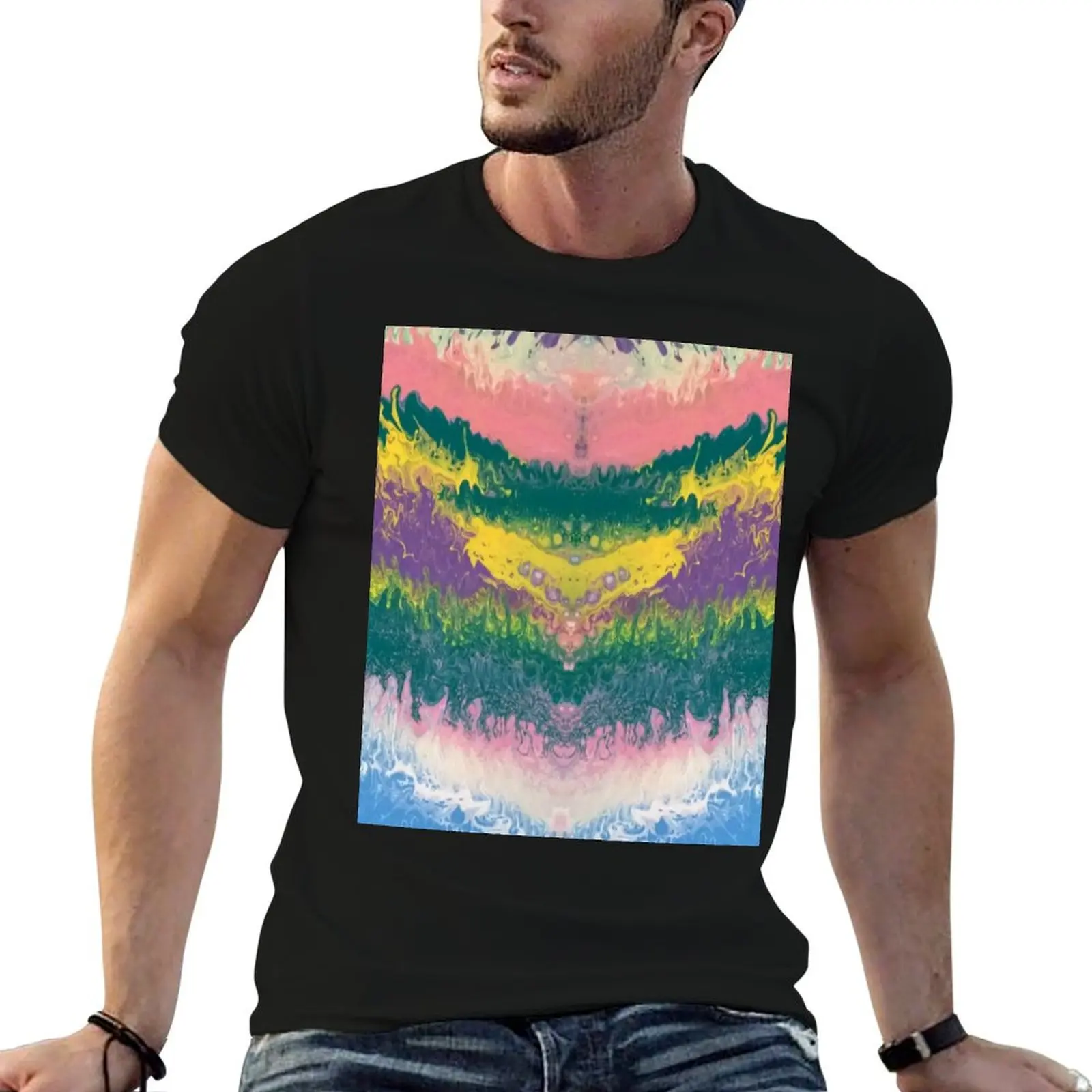 Abstract Painting-South Beach Ocean Waves T-Shirt shirts graphic anime stuff Blouse mens graphic t-shirts hip hop