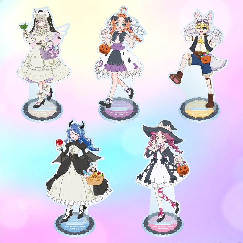 Star Detective Precure! Luluka、Mikuru、15cm Acrylic Stand Keychain Halloween Parade Theme Display Decor Holiday Gifts