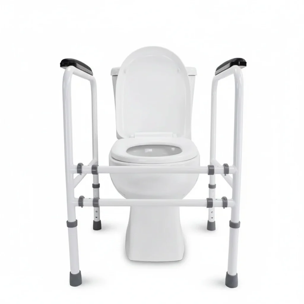 

Подлокотник для унитаза, регулируемый по высоте поручень из алюминиевого сплава для ванной комнаты, съемный поручень на присосках, опорная рама для пожилых людей