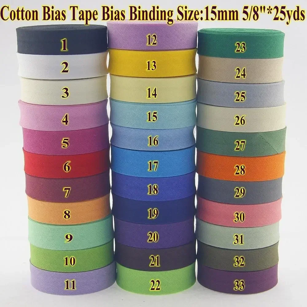 100% Cotton Bias Tape,size:15mm,width:5/8\