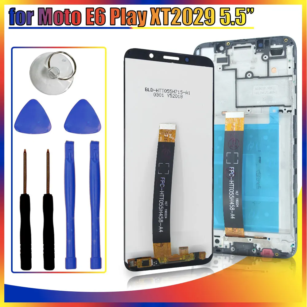 

Tested LCD for Motorola Moto E6 Play XT2029 LCD Display Touch Screen Digiziter Replacement for Moto E6 Play LCD With Frame
