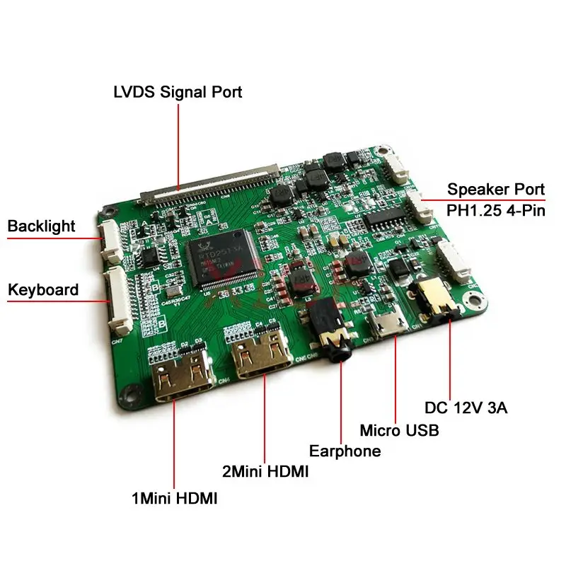 Imagem -02 - Controlador de Tela Lcd Driver Board Kit Monitor Portátil Kit Mini-hdmi 40 Pin Micro Usb 1920x1080 18.4 N184h6-l02 N184hge-l21