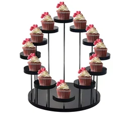 Dessert CupCake Stand Round Cake Stand Acrylic Display Stand Jewelry Cake Transparent Rack Wedding Birthday Party Decoration