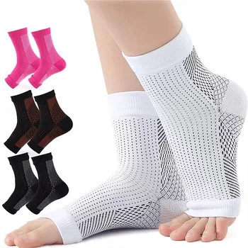 1Pair Ankle Protection Compression Socks Outdoor Fitness Socks Sports Protection Open Toe Compression Sheath Elasticity Socks