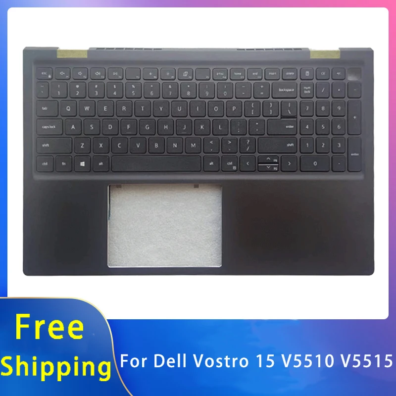 

New For Dell Vostro 15 V5510 V5515 Replacemen Laptop Accessories Palmrest/Keyboard No Backlight Black Grey 0JVYYX