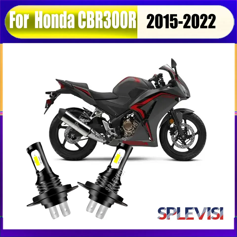 LED H7 White Headlights - Delivers up to 4000 lumens of brightness For Honda CBR300R 2015 2016 2017 2018 2019 2020 2021 2022