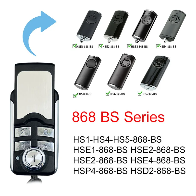 HORMANN BS 868MHz HSE4 HSE1 HSE2 HS1 HS4 HS5 HSS4 HSP4 HSD2 Garage Remote Control for Gate 868.3MHz Garage Door Opener Commands