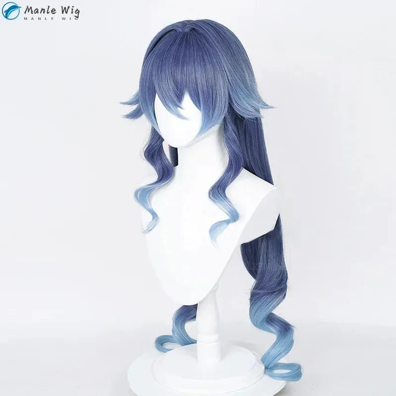 เกม Layla คอสเพลย์วิกผมยาว 100 ซม.Blue Gradient Curly ผมวิกผมทนความร้อนฮาโลวีน Party วิกผมวิกผม Cap72b