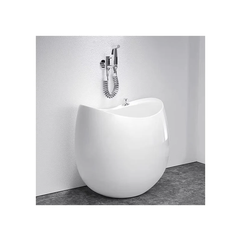 

Modern outdoor oval mop pool top installation for family balconies or egg-shaped toilets