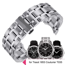 18mm 22mm 23mm 24mm Curved End Stainless Steel Watchband for Tissot 1853 Couturier T035  Watch Band Women Men's Strap Bracelet