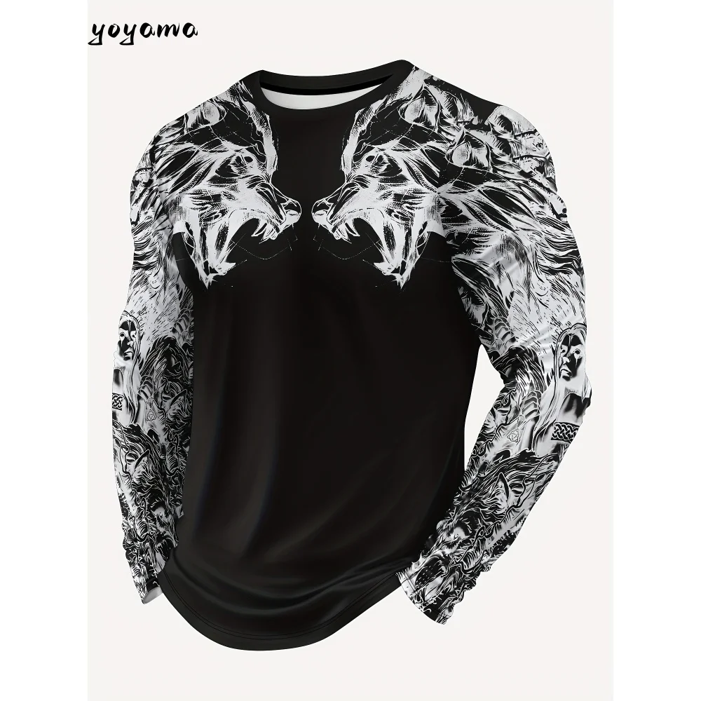 

Fashion Vintage Men Top Trendy Skull Men Long Sleeved Clothing Versatile Men's Clothing Autumn Casual Men Long Sleeved Clothing.
