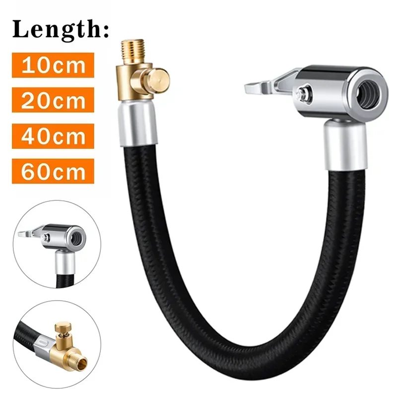 

Car Tire Air Inflator Hose Inflatable Pump Extension Tube Adapter Twist Tyre Air Connection Locking Air Chuck Bike Motorcycle