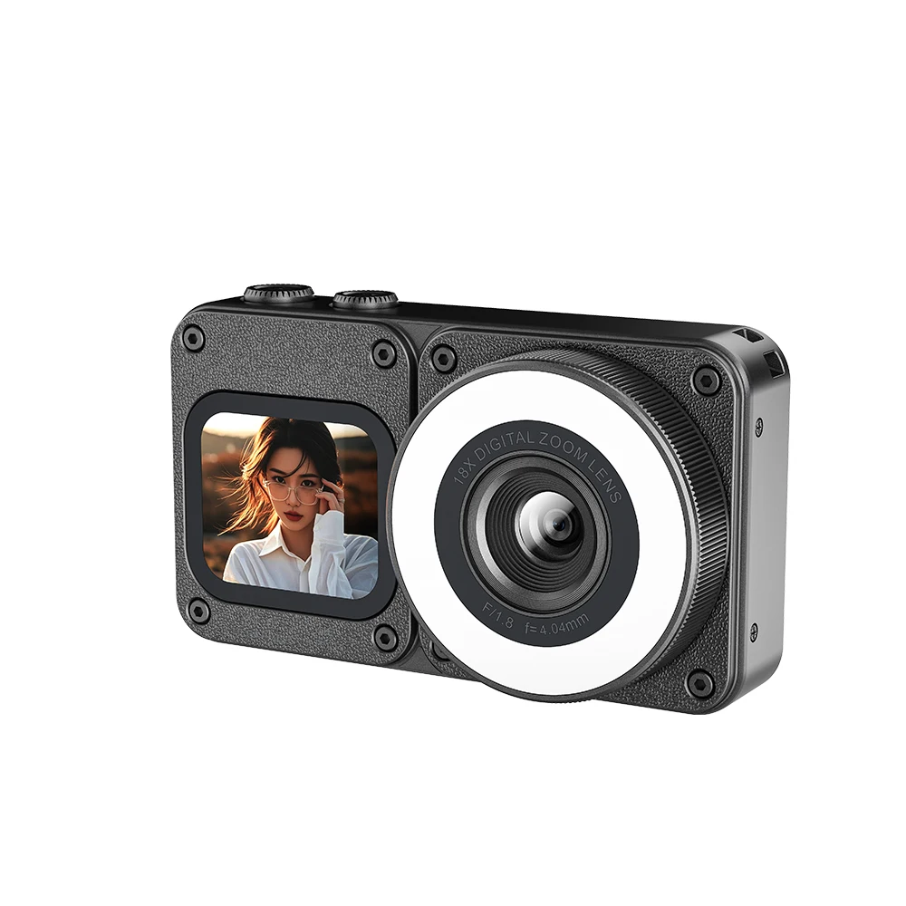 

A70 Digital CCD Camera Retro Photography Filters 4K Two Screen Auto-Focus 18x Zoom Compact Vlogging Camera for Teen Kids