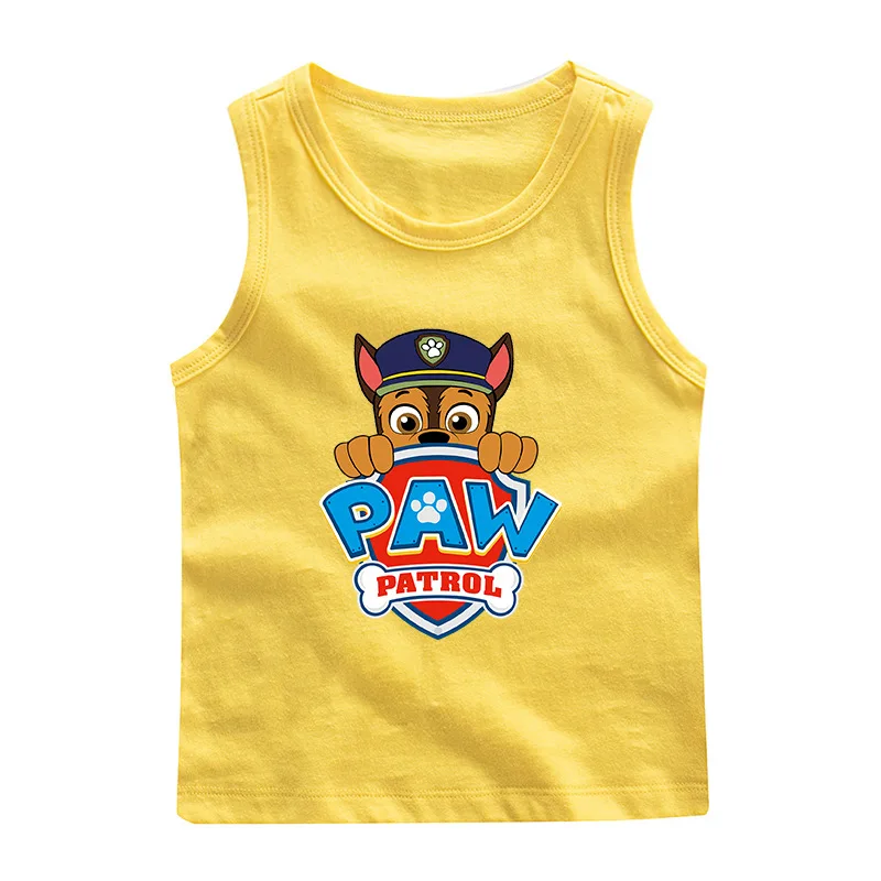 Paw Patrol Cotton T-shirt for Chlidren Girl Clothes Spin Master Vest Kids Clothing for Boys Tops Anime Printed Fashionable Tees