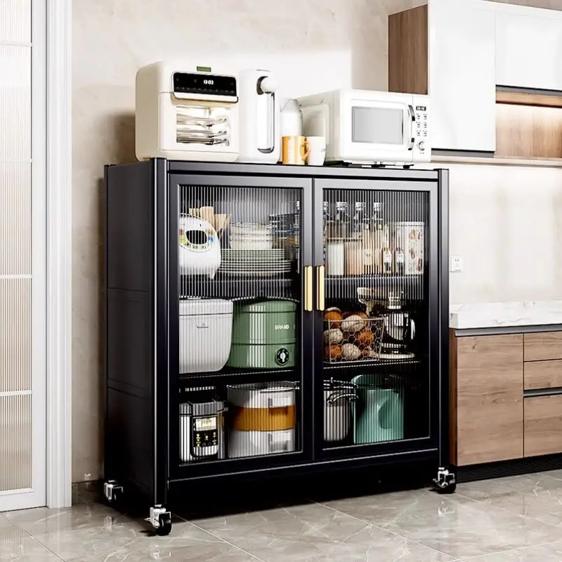 Loker dapur Kabinet multi-lapis dari lantai ke langit-langit Loker Penyimpanan peralatan Oven rumah tangga Oven microwave