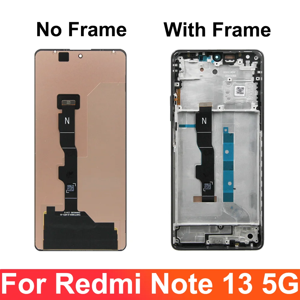 Tested AMOLED for Xiaomi Redmi Note 13 5G LCD display Touch Screen digitizer Assembly for Redmi Note13 2312DRAABC display