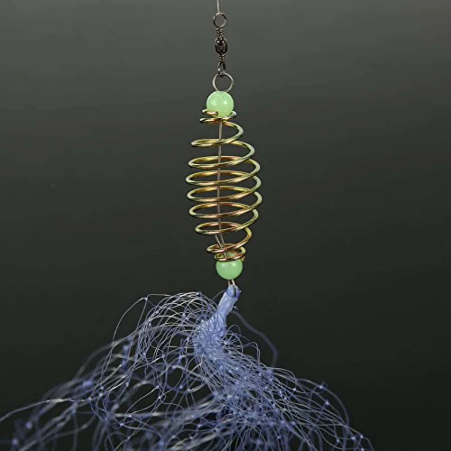 

4pcs Fishing Gill Net Copper Cast Net with Luminous Beads for Night Shoal Fishing in Silver 10 with High Visibility and Durable