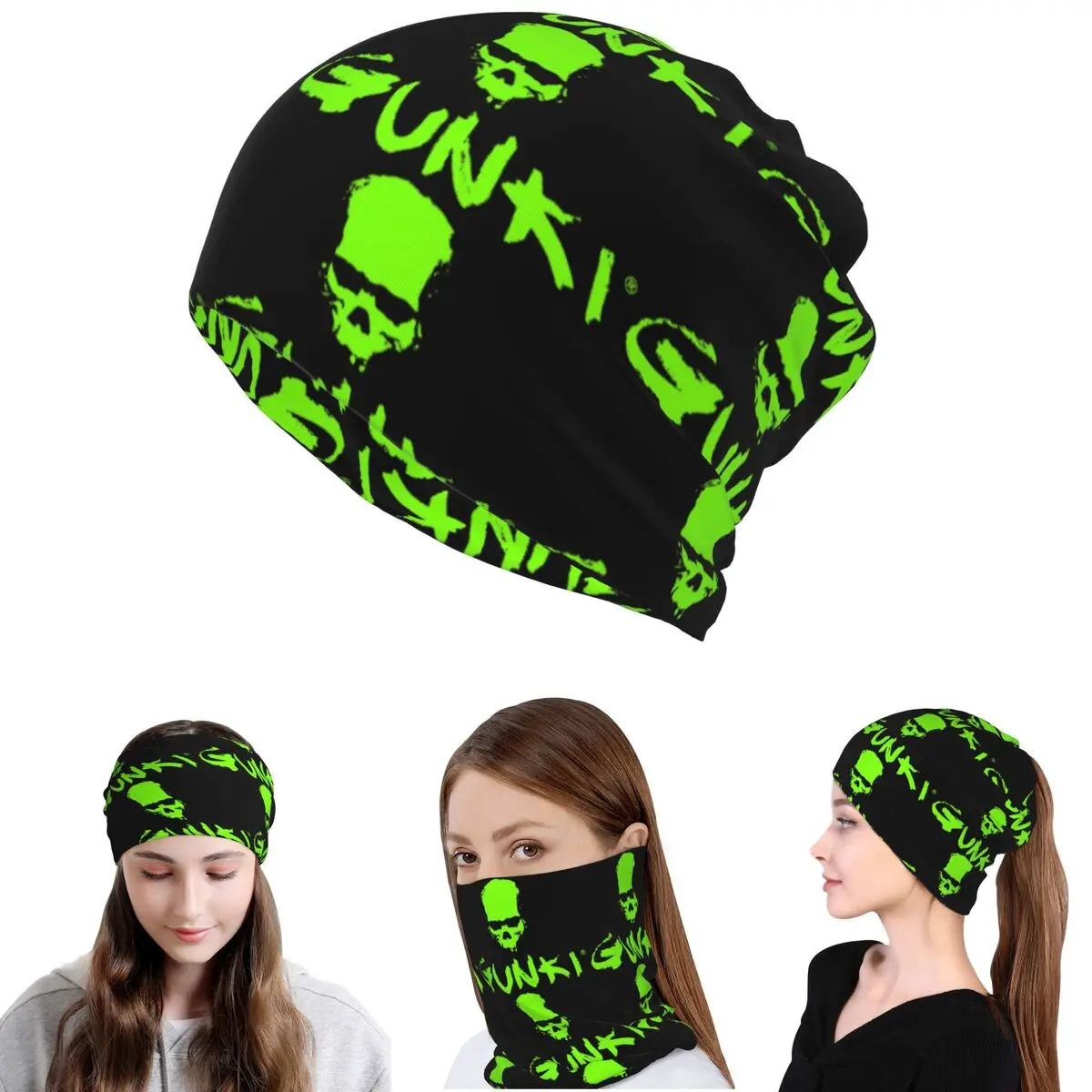 

Gunki Logo Angling Skull Fishing Gunki Bandana Neck Cover Mask Scarf Warm Headwear Beanies Hat Unisex Adult All Season