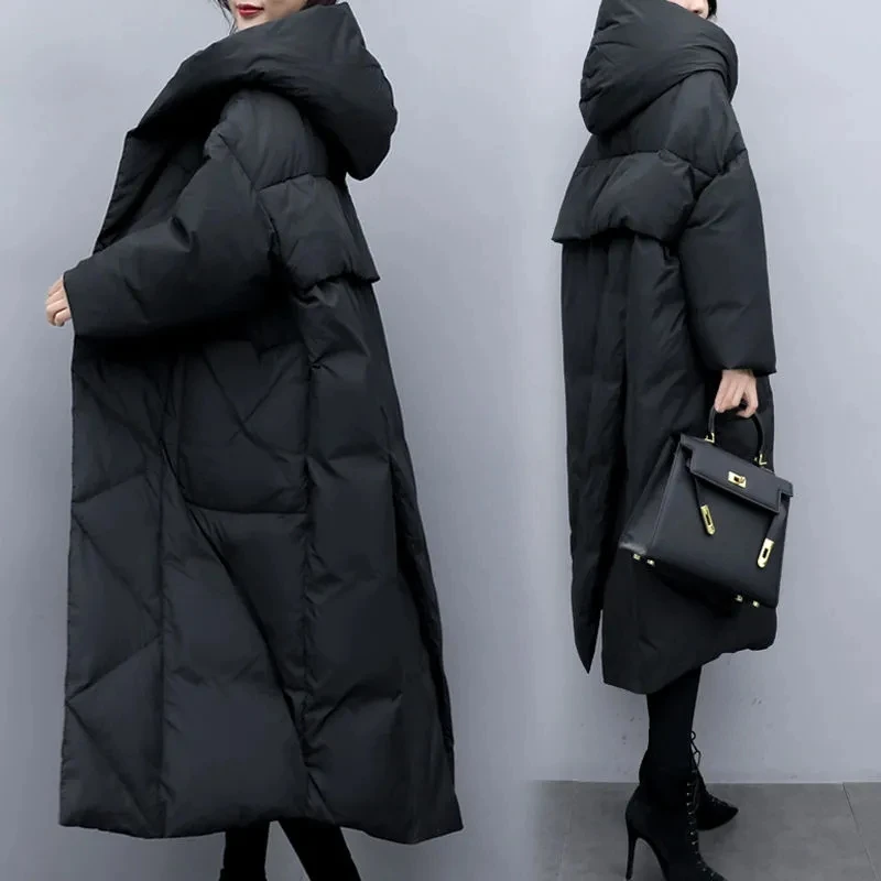 2024 New Winter Down Cotton Coat Womens Korean Loose Padded Puffer Parkas Cotton-Padded Overcoat Thicken Warm Hooded Jacket Coat