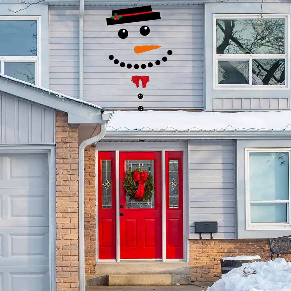 

Christmas Door Stickers PVC Wall Decor Xmas Snowman Decals Garage Door Sticker Outdoor Decorations Car DIY Holiday Theme