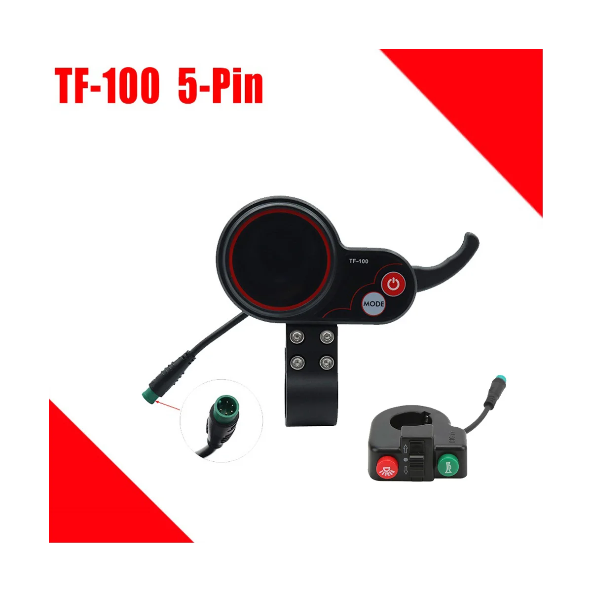 

TF-100 дисплей приборной панели + кнопка переключения для скутера 5-контактный спидометр для скейтборда Запчасти для электрического скутера Kugoo M4