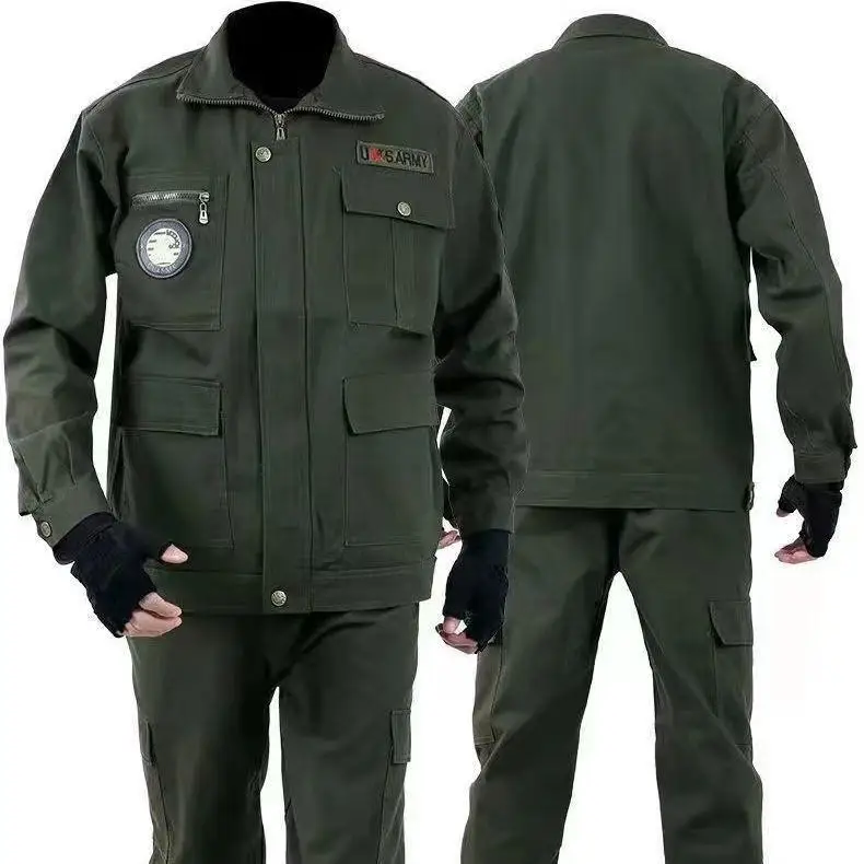 Spring Autumn Men's Cotton Workshop Work Clothes Suit Anti scald Welding Clothes Construction Site Work Clothes Worker Jacket