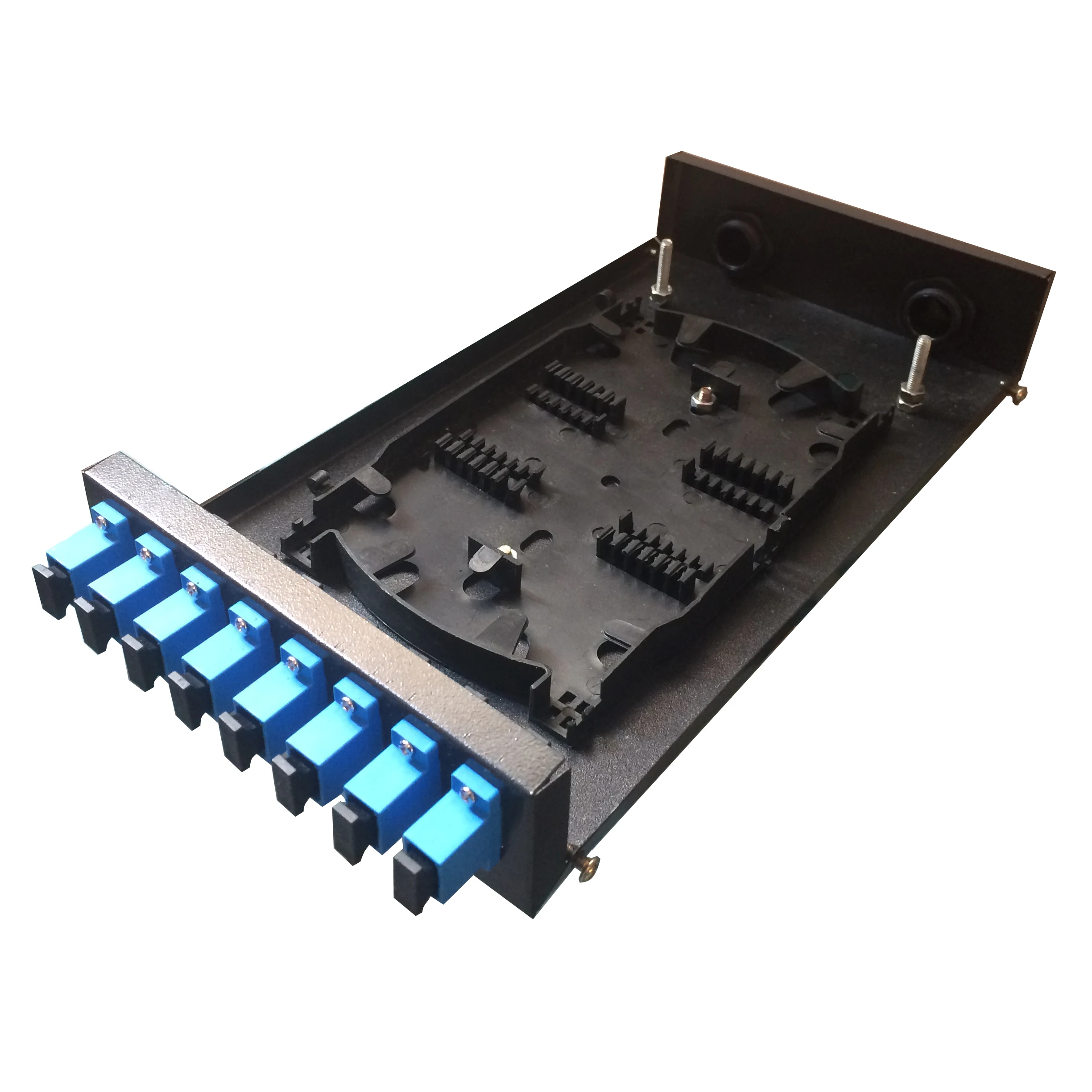 2pcs Fiber Terminal Box with 8 Port SC Adapter or pigtail and two Cable Gland for 5 to 10mm cable