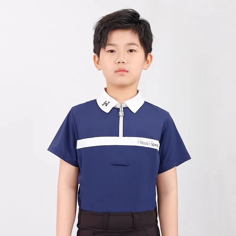 266.4 سنتيمتر التنين الأطفال الفروسية تي شيرت عادية تنفس قصيرة الأكمام ملابس الفروسية الفتيات ركوب ارتداء متسابق المعدات #5