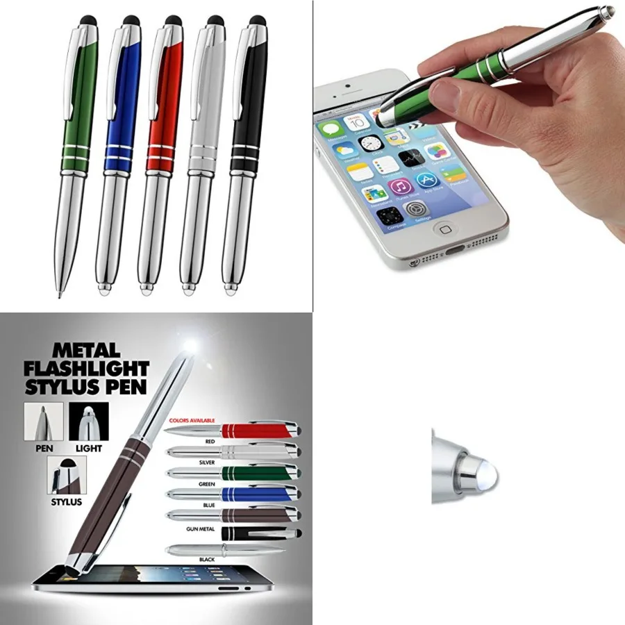 

Stylus Pens for Touchscreen Devices Tablets iPads iPhones Multi-Function Capacitive Pen with LED Flashlight Ballpoint Ink Pen 3
