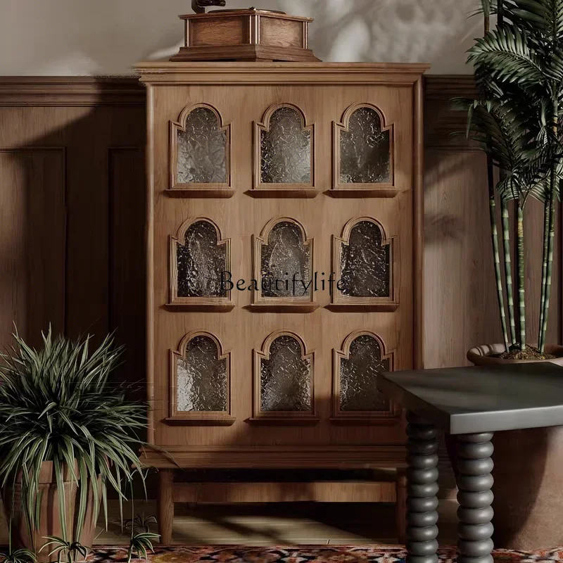 

LXFrench многофункциональный шкафчик в стиле ретро из цельного дерева для гостиной, американский прихожая, декоративный шкафSSS