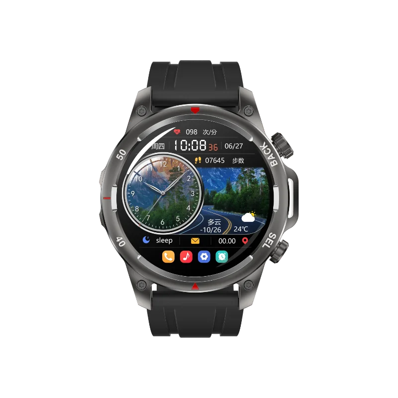 ساعات ذكية مقاومة للماء 1.53 بوصة تعمل باللمس الكامل IPS شاشة NFC GPS Torchlight مراقبة معدل ضربات القلب شحن لاسلكي ساعة رياضية