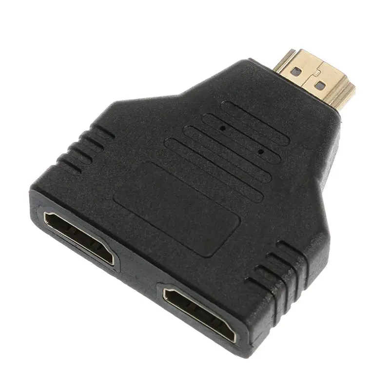 Mini HDMI-Compatible Male to Female 1 In 2 Out 1080P Splitter Converter Head Adapter for HDTV Tablet PC Notebook Connector Port