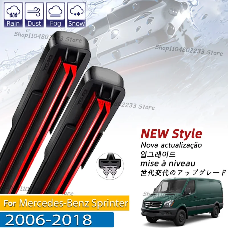 

Front Wiper Blades For Mercedes-Benz Sprinter NCV3 2007 - 2018 Natural Rubber Wiper Windshield Windscreen Window Rain Brushes