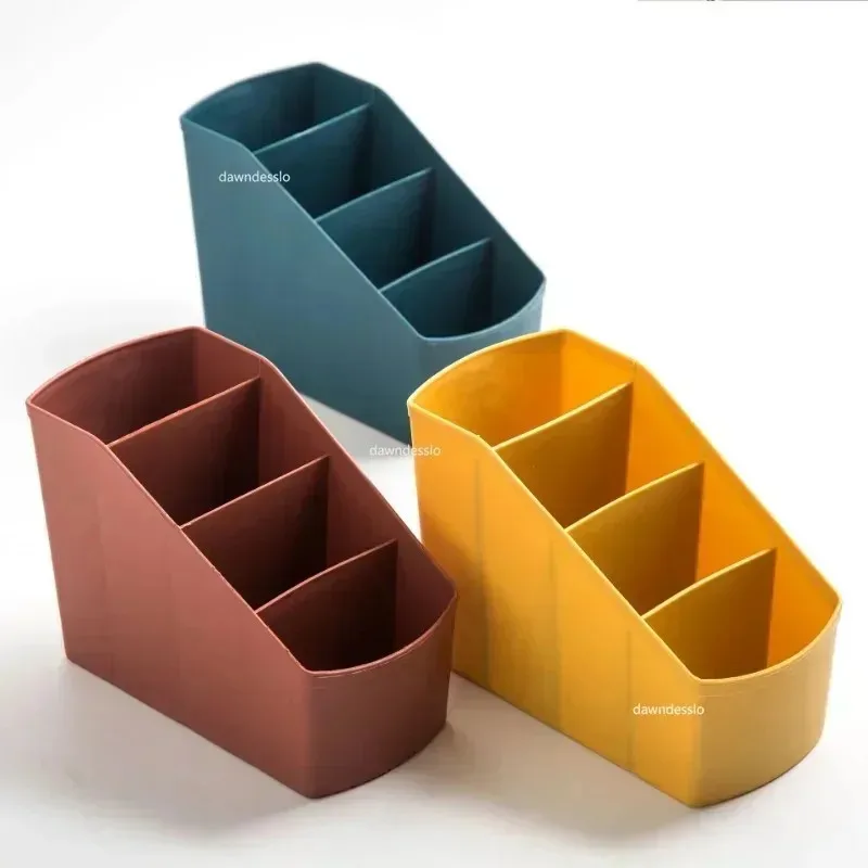 

2026-ll-in-One Plastic Desktop Organizer Box With Multiple Compartments & Drawer - Space-Saving Storage For Remote Controls