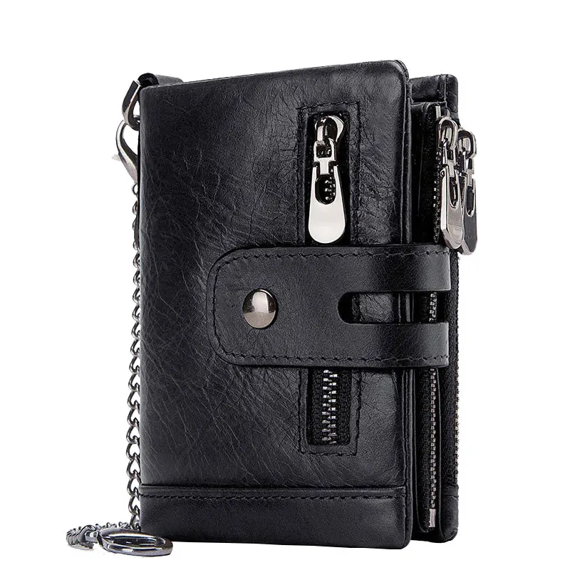 

Head layer cattle pickup bag clip bag American money clip RFID men's short leather wallet anti-theft bag