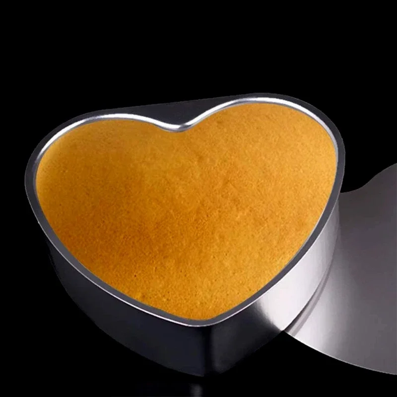 H55A Cheesecake Baking Mold Heart Shaped Cake Pan Aluminum Cake Tray Removable Bottom Non Heart Layers Cake Pan Baking