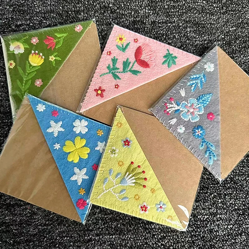 

Flowers Embroidery Bookmarks Book Corner Protector For Friends Elegant Flower Corner Bookmarks Stationery Students Gift