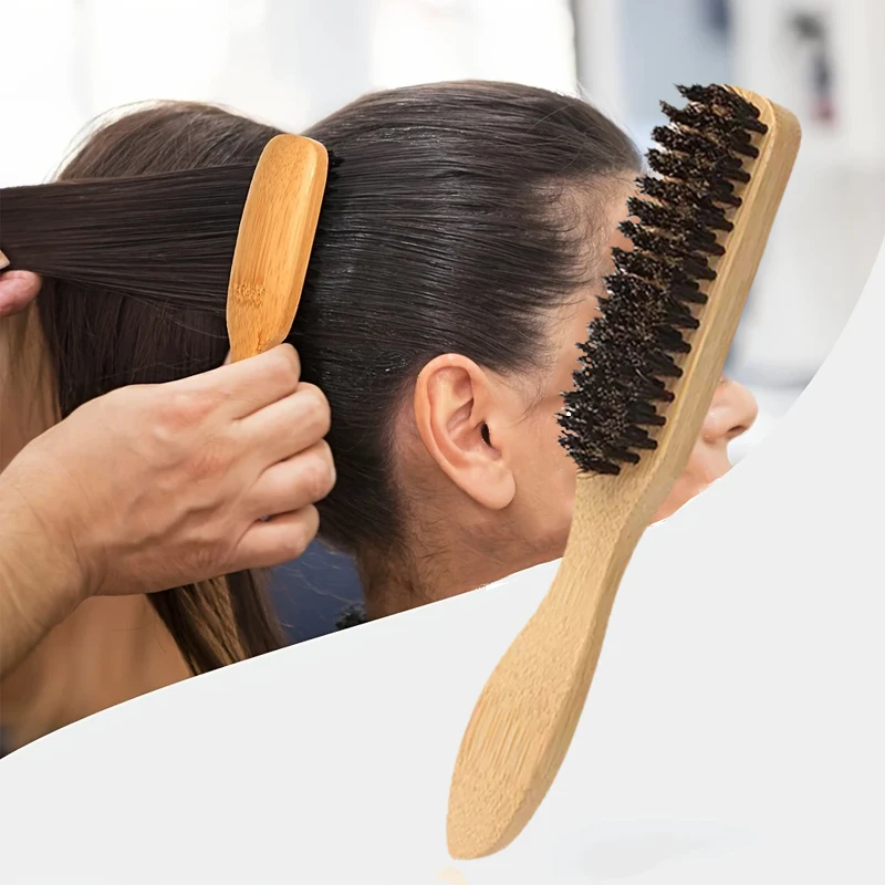 Bruine kam met puntige staartboren - unisex, glad en antistatisch, geen klitten, geen haarschade, thuisgebruik